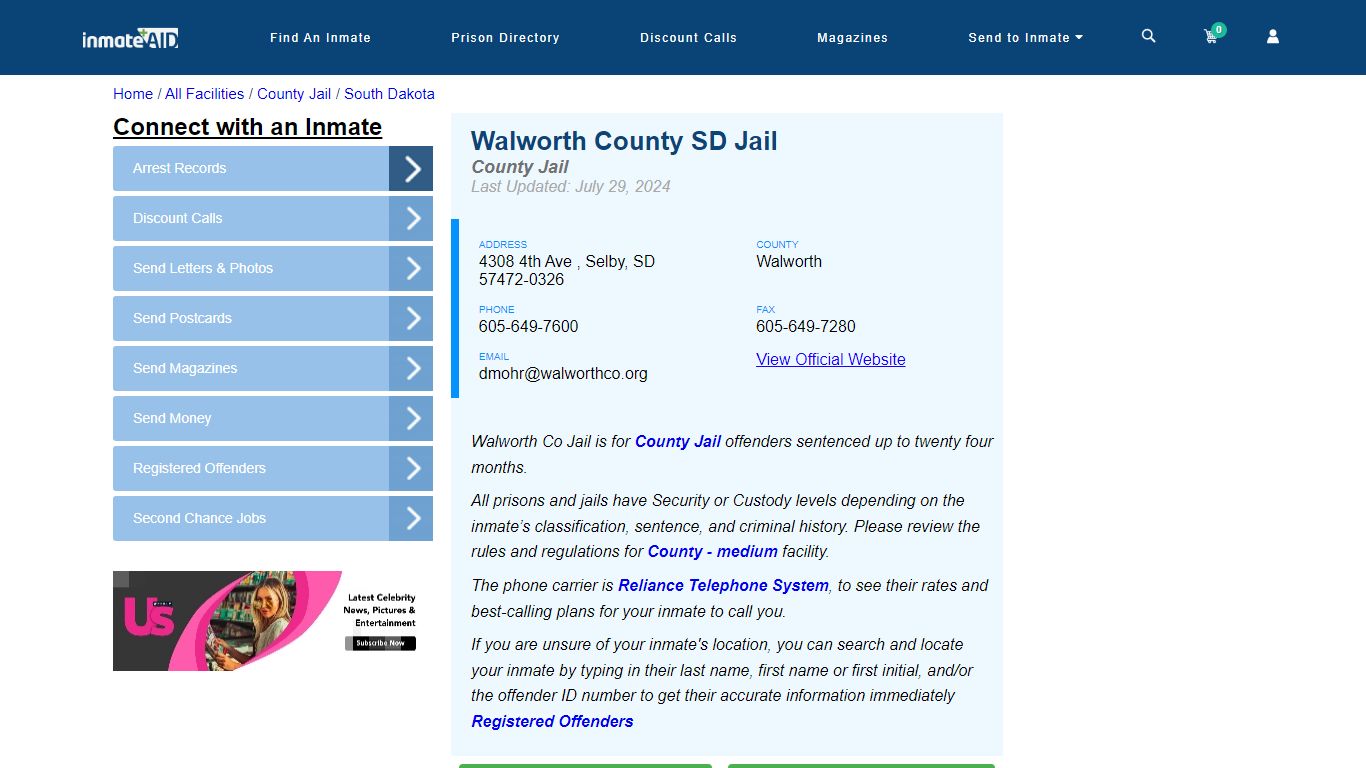 Walworth County SD Jail - Inmate Locator